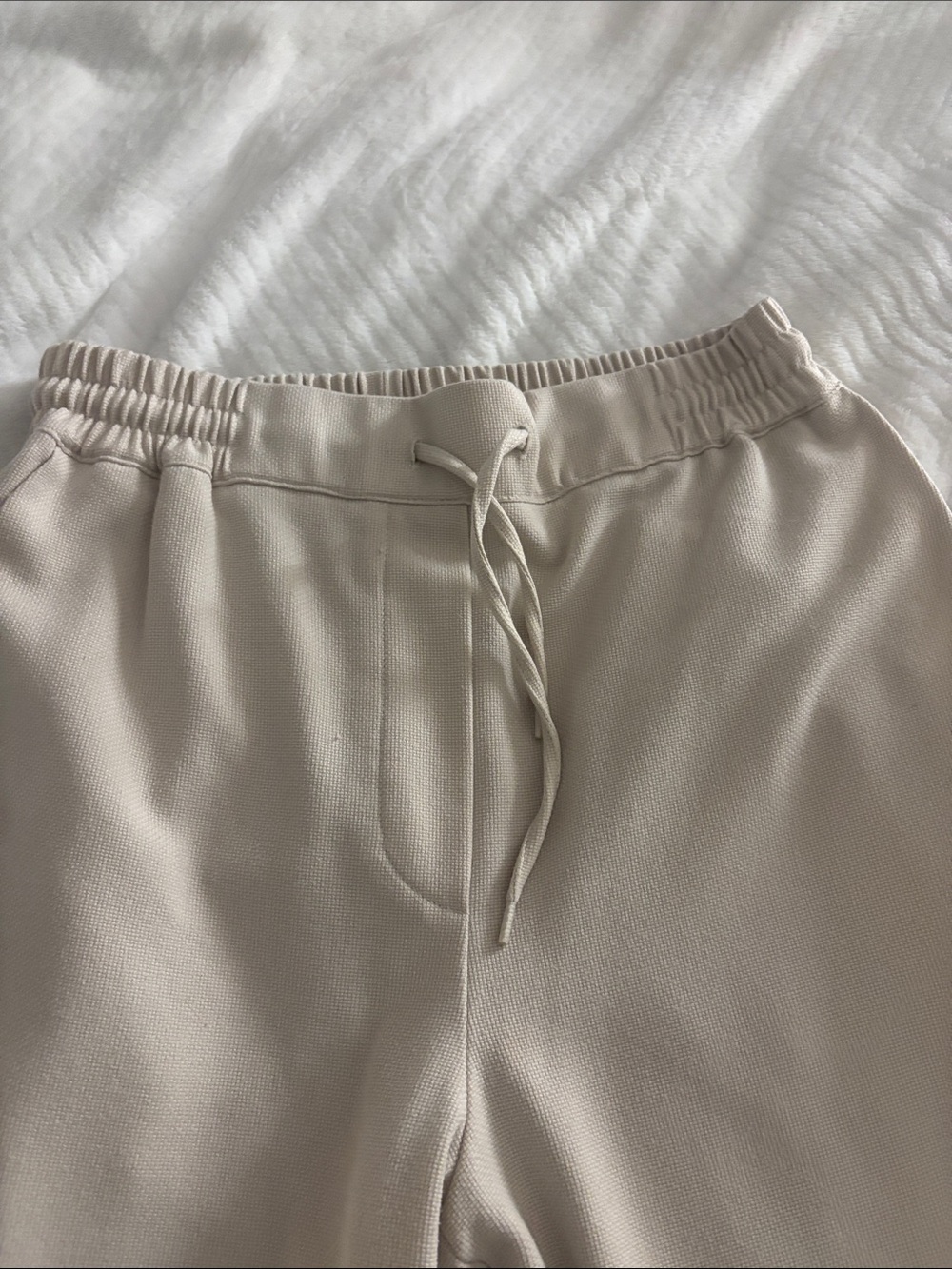 Zara Cream Drawstring Track Pants - Picture 3 of 4